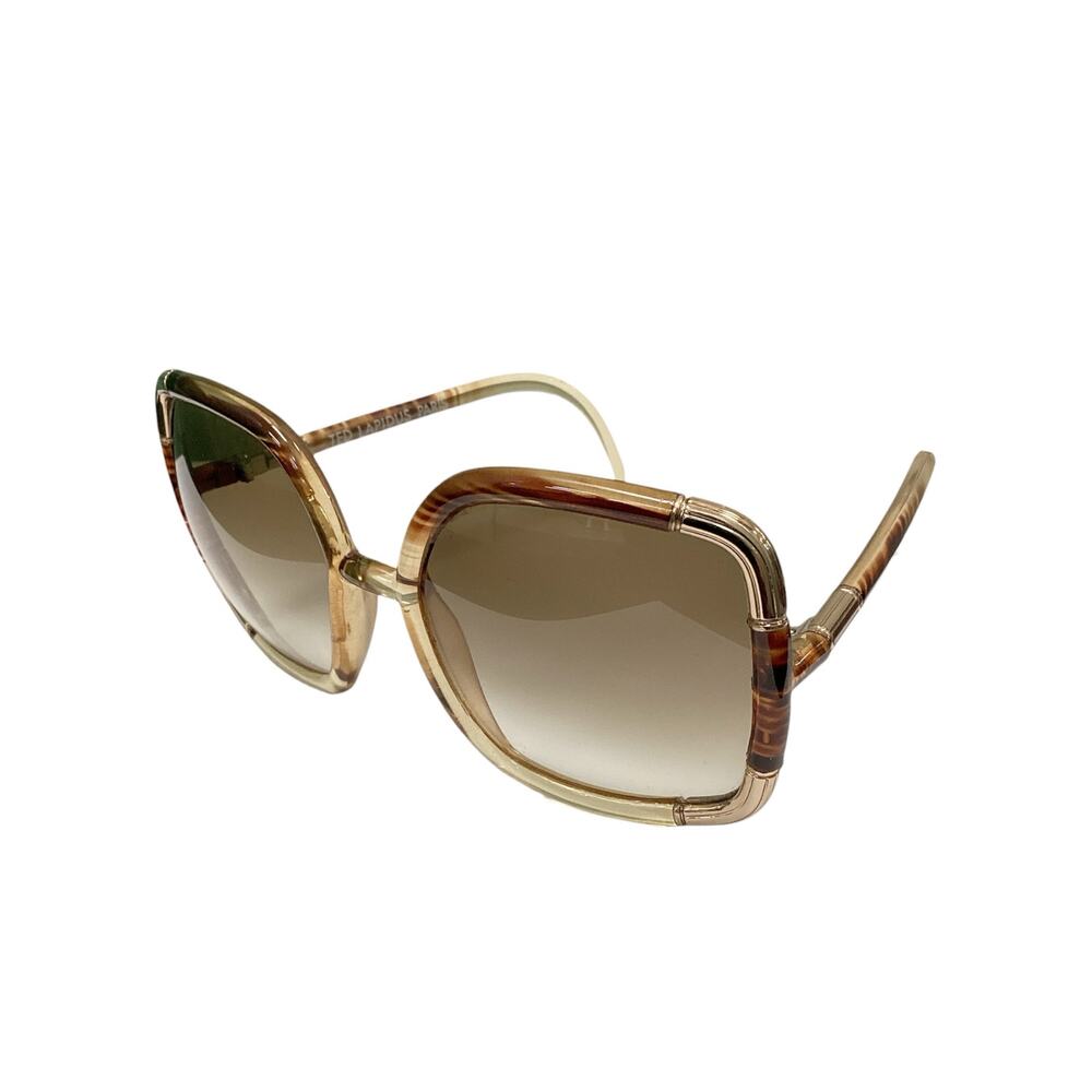 Vintage Ted Lapidus Paris Sunglasses Women’s 1Size Oversized French Luxury Brown - Picture 2 of 8